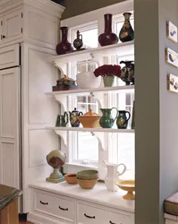 Shelf On The Windowsill In The Kitchen Photo