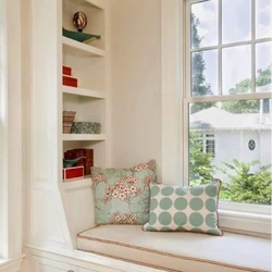 Shelf on the windowsill in the kitchen photo