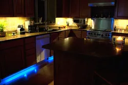 Сталы з падсветкай для кухні фота