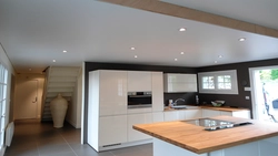 White Gloss Ceiling In The Kitchen Photo