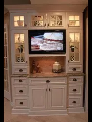 Buffet with microwave in the kitchen photo