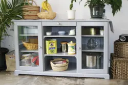 Buffet With Microwave In The Kitchen Photo