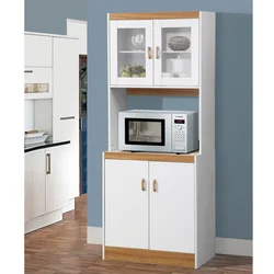 Buffet with microwave in the kitchen photo