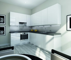 White kitchen with built-in hood photo