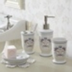 Bathroom Accessories With Flowers Photo