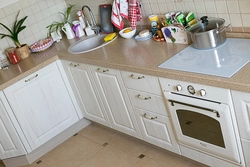 Oven in a bright kitchen photo