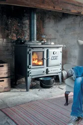 Wood-burning kitchen stove photo