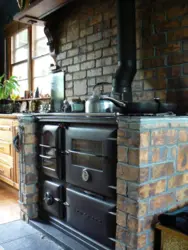 Wood-burning kitchen stove photo
