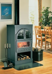 Wood-burning kitchen stove photo