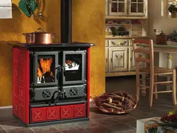 Wood-burning kitchen stove photo