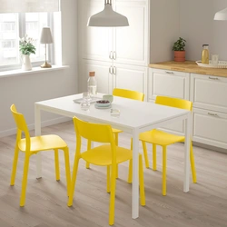 IKEA oshxona fotosurati uchun stol stullari