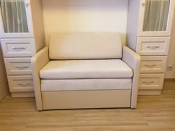 Sofa bed with sleeping place photo