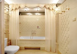 Tile curtain in the bathroom photo