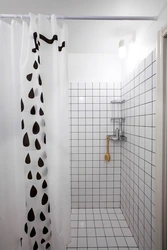 Tile curtain in the bathroom photo