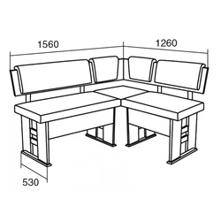 Dimensions of the kitchen corner for the kitchen photo