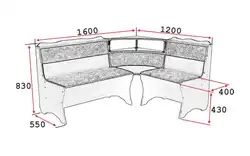 Памеры кухоннага кутка для кухні фота