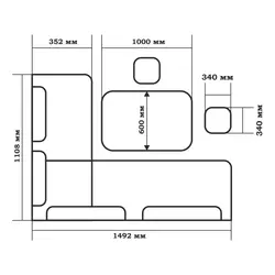 Dimensions of the kitchen corner for the kitchen photo