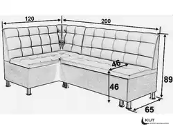 Dimensions of the kitchen corner for the kitchen photo