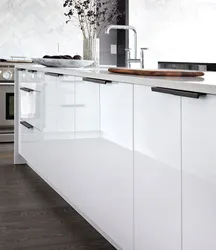 Kitchen with black end handles photo