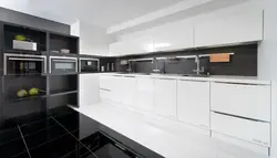 Kitchen with black end handles photo