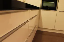 Kitchen with black end handles photo