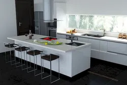 Кухонный стол для белой кухни фото