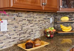 Wallpaper instead of tiles in the kitchen photo