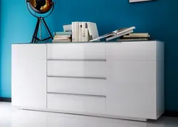 Chest of drawers for bedroom white gloss photo