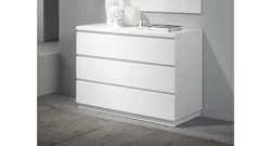 Chest of drawers for bedroom white gloss photo