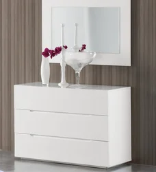 Chest of drawers for bedroom white gloss photo