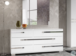 Chest of drawers for bedroom white gloss photo