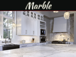 White marble tiles in the kitchen photo