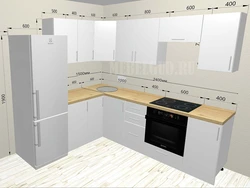 Белыя кухні кутнія з памерамі фота
