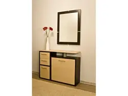 Mirror with drawers in the hallway photo