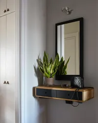 Mirror with drawers in the hallway photo