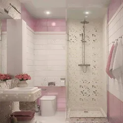 Shower in the bathroom photo with flowers