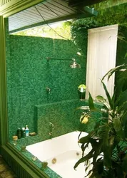 Shower in the bathroom photo with flowers