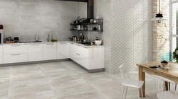 Concrete tiles in the kitchen photo