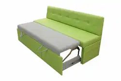 Narrow sofa with sleeping place photo