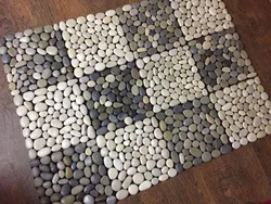 Tile rug in the bathroom photo