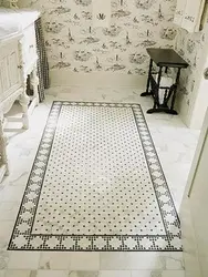 Tile rug in the bathroom photo