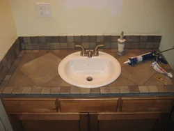 Photo of plasterboard bathroom countertops