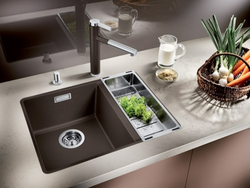 Photo of white kitchen sinks