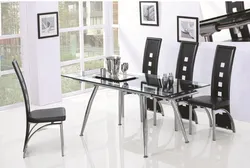 Black glass table for kitchen photo