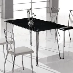 Black Glass Table For Kitchen Photo