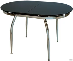 Black glass table for kitchen photo