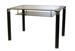 Black glass table for kitchen photo