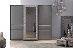 Gray wardrobes in the hallway photo