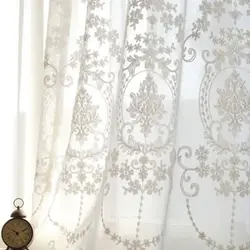 Tulle with embroidery in the living room photo