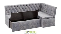 Corner bench with sleeping place photo